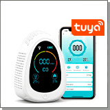 Умный автономный Tuya Wi-Fi датчик-детектор 3 в 1 - HTI-0331-WT угарный газ (CO)+влажность+температура